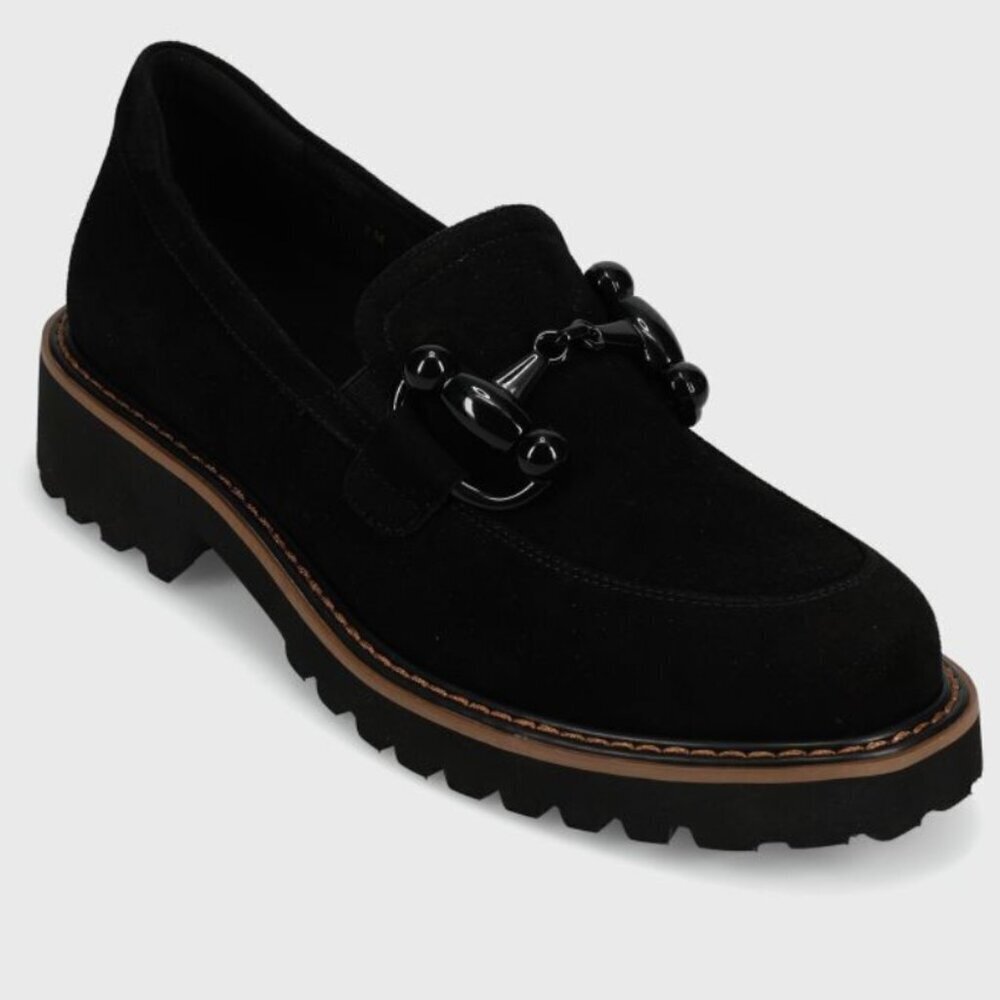 Vaneli NWOT SZ 8N Zimmy Black Suede Horsebit Lug Loafer Academia Timeless